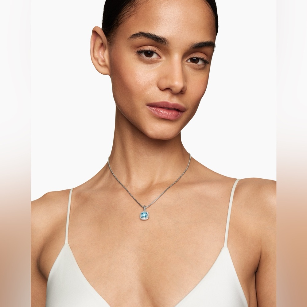 PETITE ALBION® PENDANT NECKLACE
Sterling Silver with Blue Topaz and Diamo